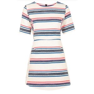 Topshop Striped Jacquard Dress